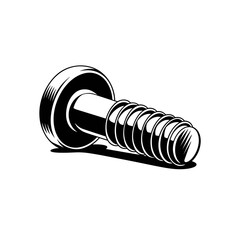 Poster - Minimalistic screw design with shadow on white background