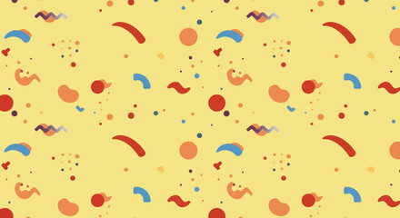 Poster - Playful abstract pattern with geometric shapes and vibrant colors for modern designs