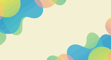 Poster - Vibrant gradient circles frame a cream-colored canvas, offering a modern abstract backdrop