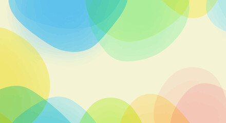 Poster - Abstract pastel colored geometric shapes overlaying to create a modern design