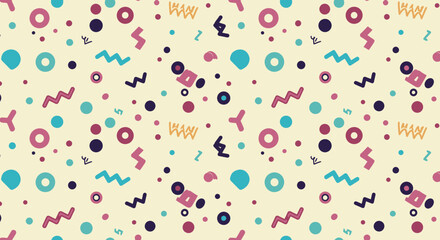 Poster - Colorful abstract seamless pattern with geometric shapes for vibrant backgrounds