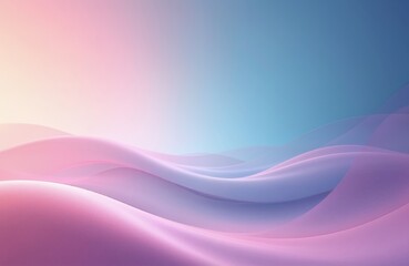 Poster - Abstract background with flowing curves in soft pink purple and blue. Digital art design of wavy lines, light effect. Modern stylish trendy backdrop for presentations, web design, advertising.