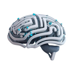 Fototapete - Artificial intelligence brain concept with neural network and machine learning technology concept design