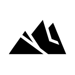 Poster - Black and white graphic depiction of three peaks with angular cuts on a white background design element