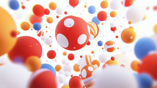 Floating Colorful Spheres Abstract 3D Render