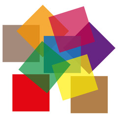 Poster - Mosaic icon pattern. Vibrant tile symbol. Geometric array Vector. Multicolor bold design.