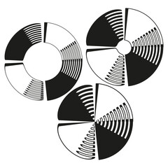 Poster - Decorative circle elements. Abstract geometric pattern. Fan like Vector. Radial graphic illustration.
