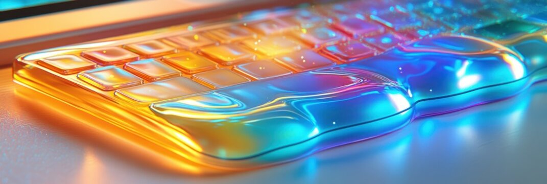 Abstract Glowing Keyboard Close-Up