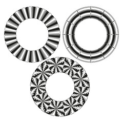 Poster - Circular pattern set. Abstract ring elements. Concentric shape Vector. Modern graphic illustration.