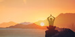 © kieferpix - Young man meditating in mountains.