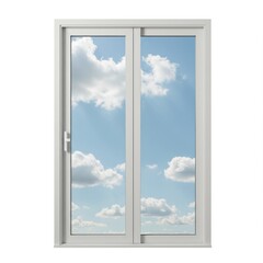 Wall Mural - Sliding glass door isolated on white background for architecture uses.