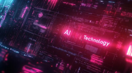Poster - Dynamic digital background displaying vibrant ai technology in a futuristic environment