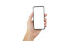 © Gerardo - Hand Holding Smartphone Device Cellphone Blank Screen Transparent