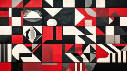 Poster - Creating dynamic geometric grid patterns with squares and triangles for graphic design projects artistic installations and visual art exploration