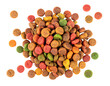 © Saleh - Colorful dry pet food kibble in a pile, various shapes and sizes