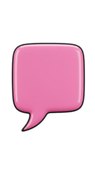 Isolated Pink Speech Bubble Shape 3d Render Illustration Communication Chat