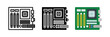 © Uswa KDT - motherboard icon set. for mobile concept and web design on white background. vector illustration