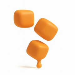 Poster - Three Orange Cubes Floating Against White Background