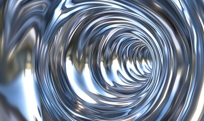 Poster - Abstract metallic tunnel vortex surface reflections and smooth curves