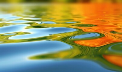 Poster - Abstract water surface reflection blurs with colorful shapes and patterns