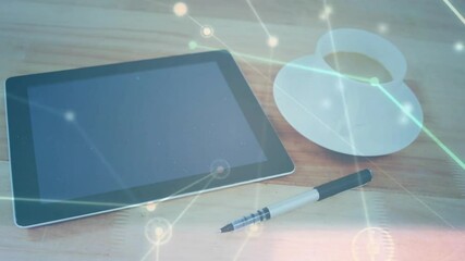 Poster - idle tablet stylus charger starting network overlay appearing sweeping dimming showing data
