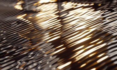 Aufkleber - Rippled water surface reflecting sunlight abstract natural background