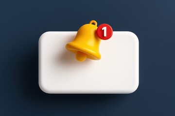 Aufkleber - Notification Bell Icon on White Rounded Square Against Dark Blue Background for Social Media Updates