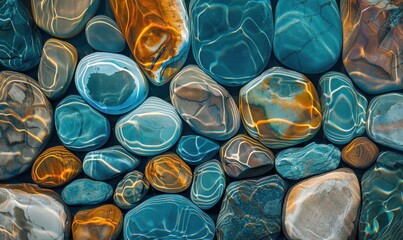 Poster - Underwater rocks with light refraction natural textures and patterns
