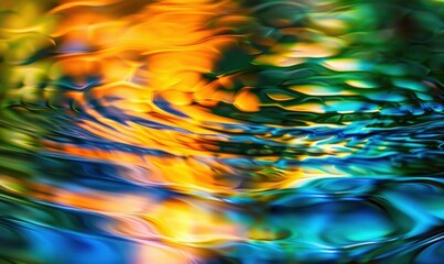 Poster - Vibrant water reflections abstract color patterns fluid motion design