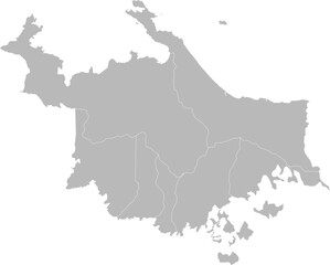  Ngabe-Bugle, Panama – administrative vector map with district boundaries (Web Mercator projection, PPT-compatible & fully editable)