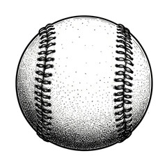 Abstract Baseball Ball with Red Stitches on Transparent Background