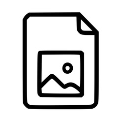 Poster - Simple Outline Style File Image Icon with Landscape Inside Document
