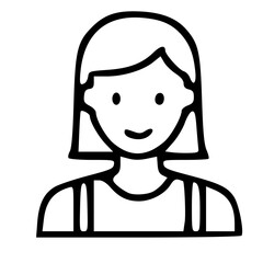 Poster - Outline Simple Woman Line Art Avatar Profile User Interface Icon