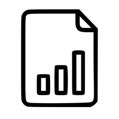 Poster - Handdrawn Outline Document with Bar Chart Statistic Data File Icon