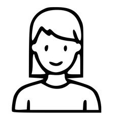 Poster - Simple Handdrawn Woman Portrait Cute Girl Person Avatar Illustration