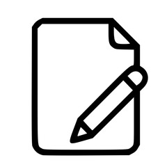 Poster - Simple Lineart Document with Pencil Icon for Writing and Editing