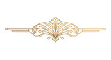 Golden Ornament Decoration Luxury Design Element on Transparent Background