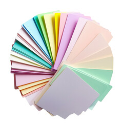 Poster - Colorful Assorted Paper Sheets in Circular Arrangement on White Background