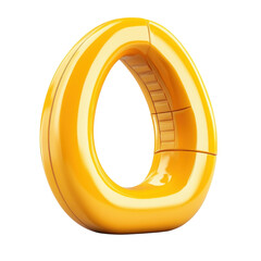 Poster - Yellow Torus Sculpture Abstract Art 3D Rendering Modern Geometric Design on transparent background