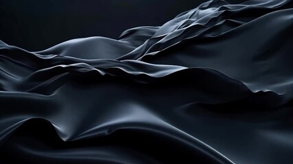 Aufkleber - Abstract Dark Blue Cloth Motion Background Wave Like Flowing Fabric Textured Surface