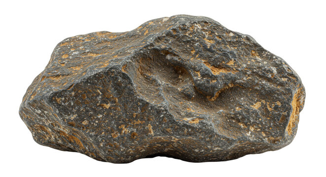 Isolated Rock Mineral Stone Gray Rough Texture Detail Illustration