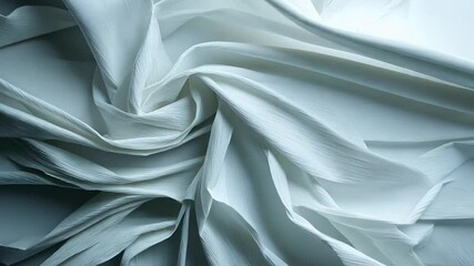 Poster - Abstract White Fabric with Textured Surface Creating Flowing Shapes and Soft Shadows