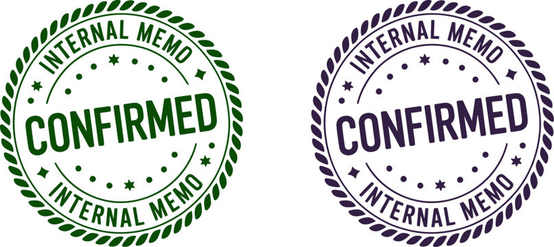 Confirmed stamp internal memo seal vector graphic design element for official documents use case editable stock vector illustration