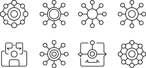 Poster - Network connection diagram icons vector illustration for data structure and communication concept editable stock vector illustration
