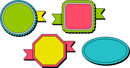 Poster - Colorful label templates vector design elements for graphic design and creative projects use editable stock vector illustration