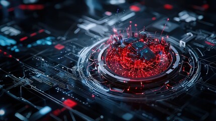 Poster - Cybersecurity campaigns in a digital landscape technology sector graphic visuals futuristic environment