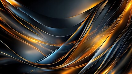 Poster - Dynamic light beams cutting through abstract waves modern art digital creation vibrant environment artistic view