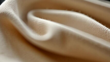 Aufkleber - Close Up of Beige Fabric with Textured Surface Displaying Soft Folds and Detailed Woven Pattern