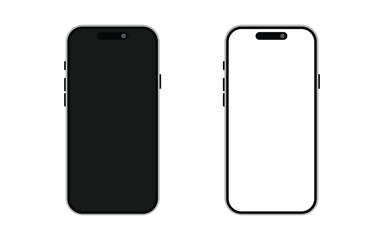 Poster - Mobile phone icon set. for mobile concept and web design with black and white screen vector illustration.