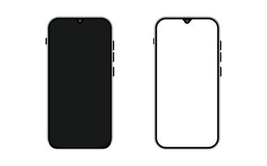Poster - Mobile phone icon set. for mobile concept and web design with black and white screen vector illustration.
